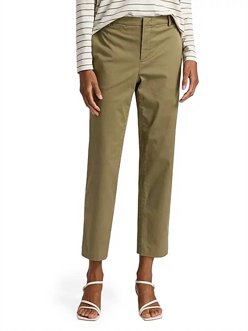 NEW VINCE mid rise chino pant in 440 ols/olive stone
